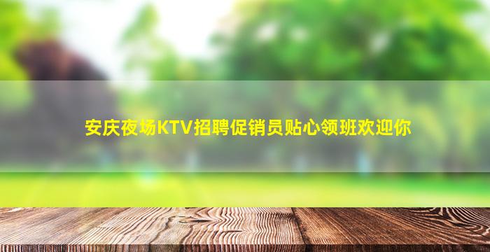 安庆夜场KTV招聘促销员贴心领班欢迎你
